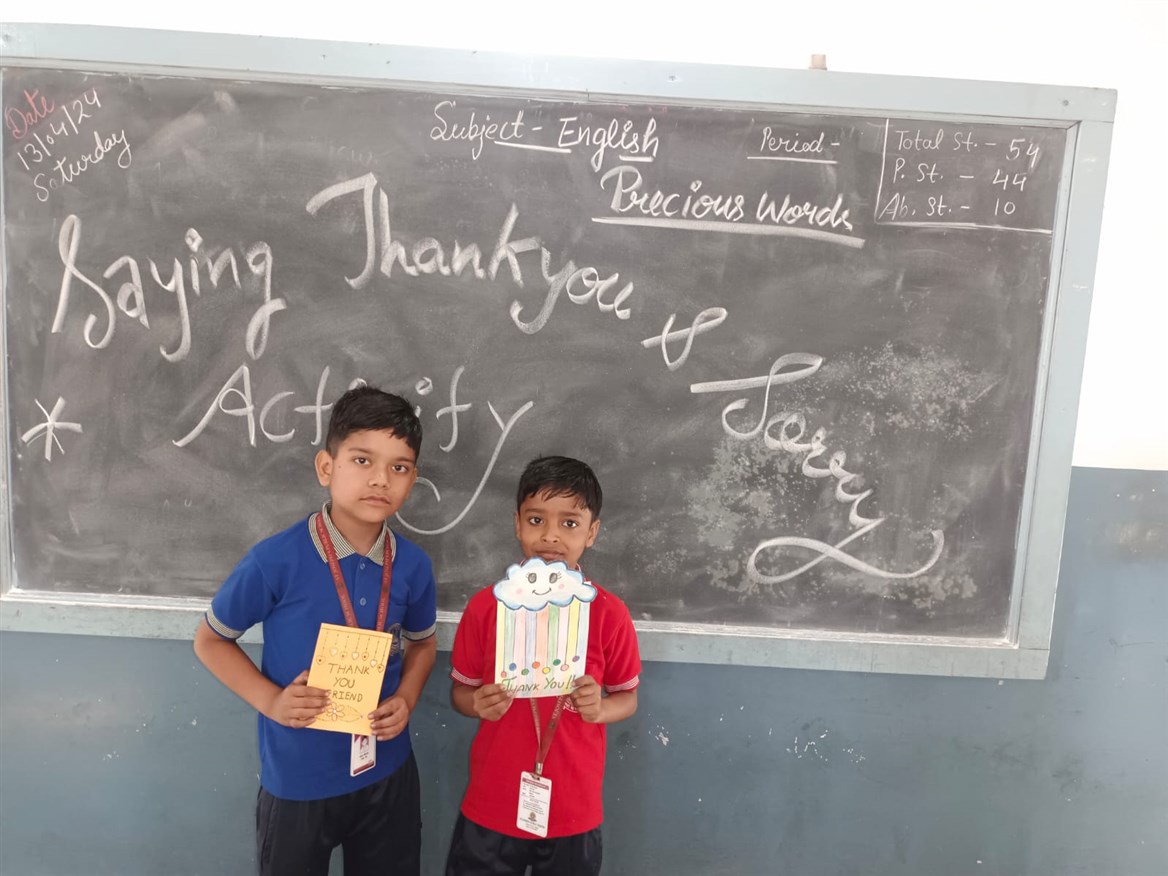 Class-3 A, students showed their gratitude and said sorry or thanku ...